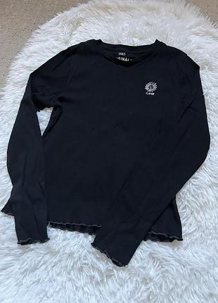 Чорна жіноча кофта з довгим рукавом m&s originals