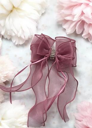 Заколка-бант органза