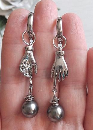 Серьги с жемчугом swarovski