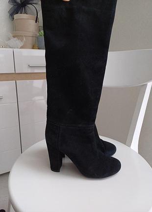 Сапоги замш на 40, 9.5 каблук, 18.5 верх