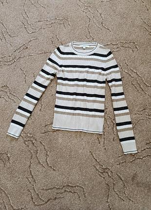 Гольф полоска, водолазка беж