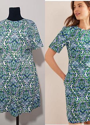 Boden женское хлопоковое мини-платье linseed & vine terrace clothing uk12/us8