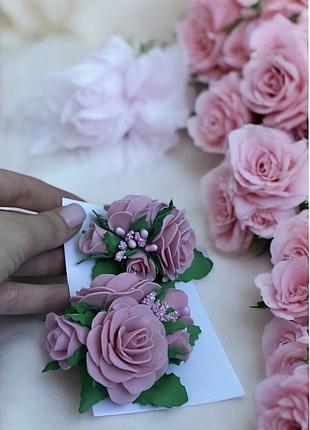 Заколки 🌸 троянди із фоамірану
