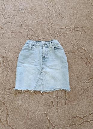 Юбка джинсовая светлая модная
