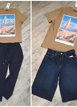 Самая тонкая хлопковая футболка zara с принтом. цвет и качество-топ.7 фото