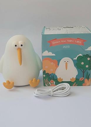 Нічник у формі птиці ківі силіконовий з таймером a-015