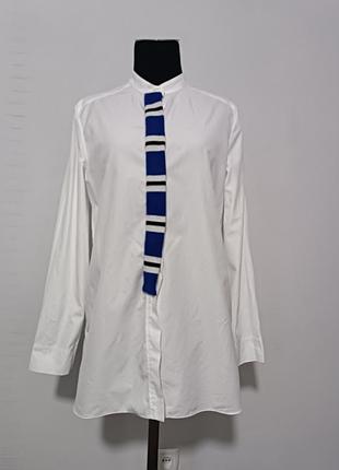 Белая рубашка marni , 40/s, с полоской -вставкой удлинённого кроя