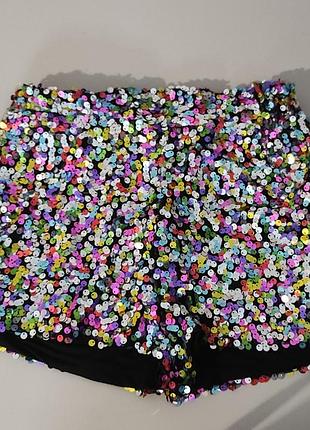 Яркие шорты в пайетках на подкладке. для яркой пани. boohoo