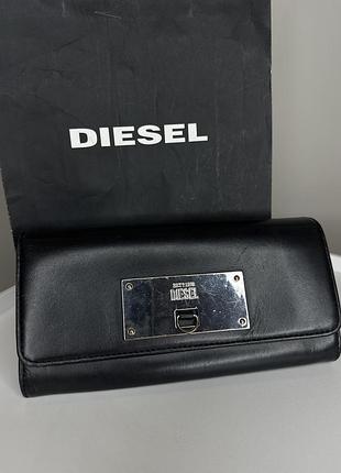 Гаманець кошелек diesel шкіряний чорний