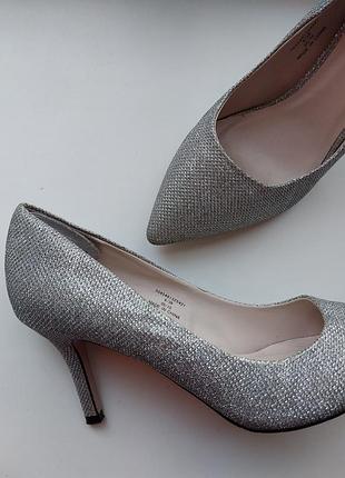 Женские туфли faith 896 38-39р., серебристые, лодочки