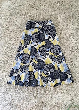 Льняная юбка миди