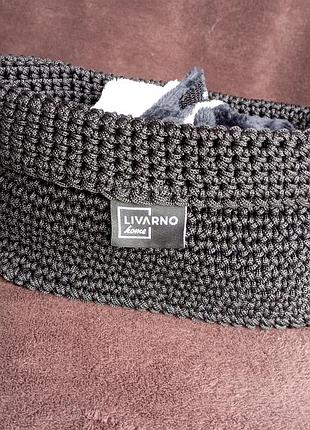 Корзинка плетёная черная, органайзер, 25*12