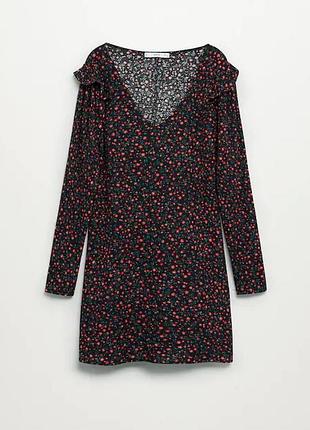 Платье в цветочный принт mango