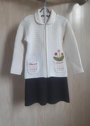 Комплект для школы р. 116-122 - поло george, юбка новая , жакет , см. замеры
