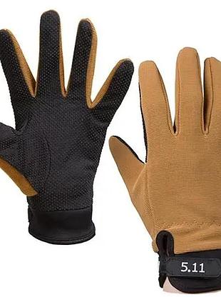 Тактические перчатки 5.11 полнопалые коричневые xl