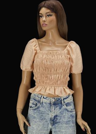 Брендовый бежевый топ жатка из лиоцелла "george". размер uk10.