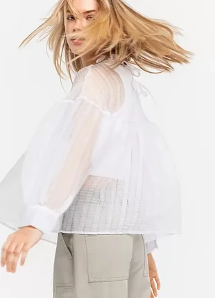 Свободная блузка  zara с органзы
