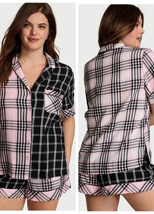 Victoria ́s victorias secret віктория сикрет піжама, костюм для сну flannel short pajama set
