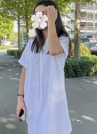 Літня біла сукня-сорочка в стилі casual