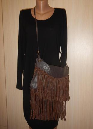 Кожаная сумка на длинной ручке river island