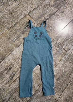 Комбинезон двунитка шлевки, без начеса, хлопковый, f&amp;f, р. 18-24мис., 86-92, длина 74см