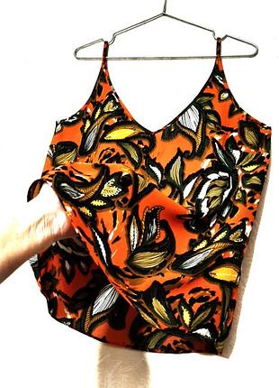 Брендовая блуза майка летняя на бретельках женская оранжевая/черная/белая/желтая шелк бренд papaya