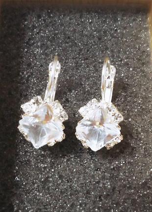 Серьги с кристаллами шариков 💎 новые блестящие подарок бижутерия аксессуары