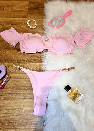 Ніжний рожевий купальник розмір s