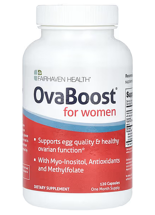 Fairhaven health, ovaboost витамины для женского здоровья с мио-инозитолом, женские витамины