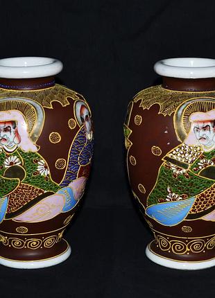 Винтажная пара японских ваз moriage satsuma