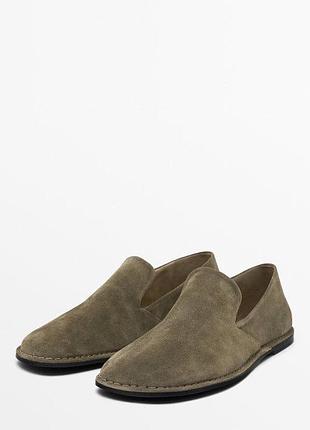 Натуральные туфли лоферы massimo dutti