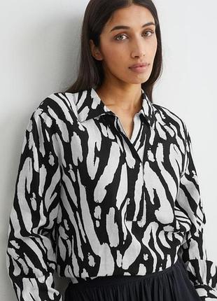 Рубашка в принт из смеси льна от c&amp;a