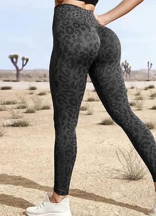 Леопардовые лосины с push-up
