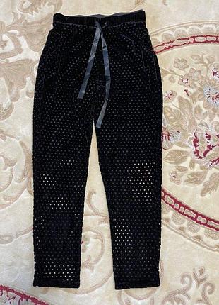 Велюровые брюки с периорацией asos