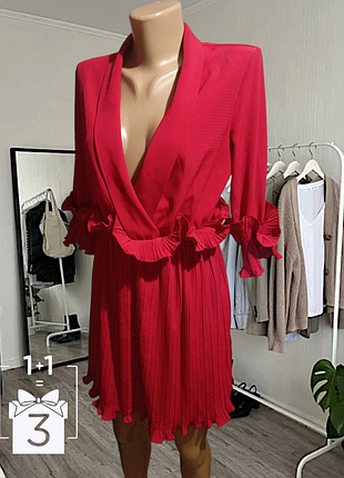 🥰 распродаж коктейльное красное платье с декором при 320 гривен