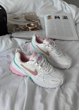 Женские кроссовки nike runtek белые с розовым😍✨