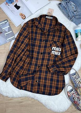 ❗️ 6 кольорів ❗️ жіноча сорочка у клітинку фланель байка картата сорочка