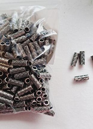 Бусина трубочка металева