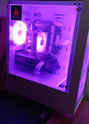 Игровой пк e5-2640v4, rx5600xt 6gb, 16gb ddr4, ssd 500gb, argb, белый корпус, мощное охлаждение2 фото