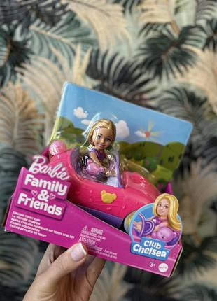 Кукла барби челси с машинкой и мишкой тедди barbie chelsea toy car with bear-themed convertible.