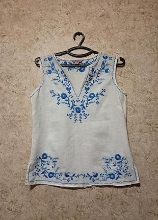 Блуза з вишивкою 100% льон