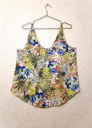 Блуза майка летняя женская салатовая/белая/желтая/голубая/розовая топ в цветы