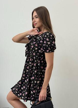 Женское летнее нежное легкое платье цветочным принтом