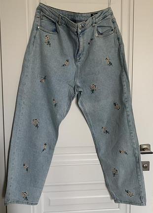 Denim by tu стрейчові джинси mom  з вишивкой xl -розмір