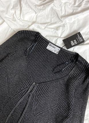 Блискуча кофтинка на ґудзиках у рубчик rita ora 8