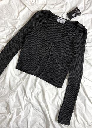 Блискуча кофтинка на ґудзиках у рубчик rita ora 6