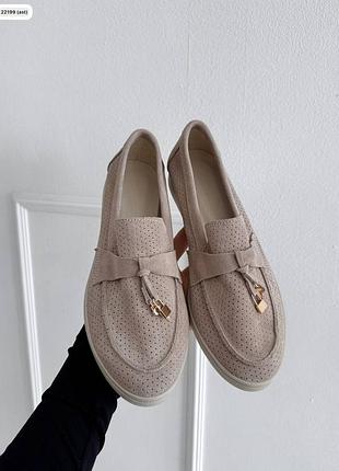 🔥лоферы loro мокко замш перфорация