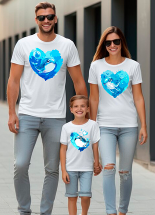 Футболки push it фемілі лук family look для всієї родини «родина китів»