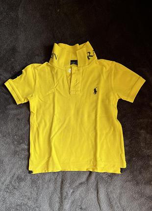 Футболка поло ralph lauren cotton жовта з коником