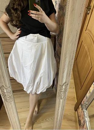 Новая белая модная юбка баллон 50-52 р zara по колено